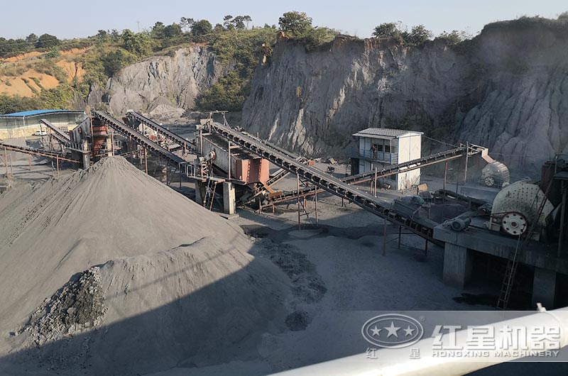 煤矸石锤破制砂生产客户现场